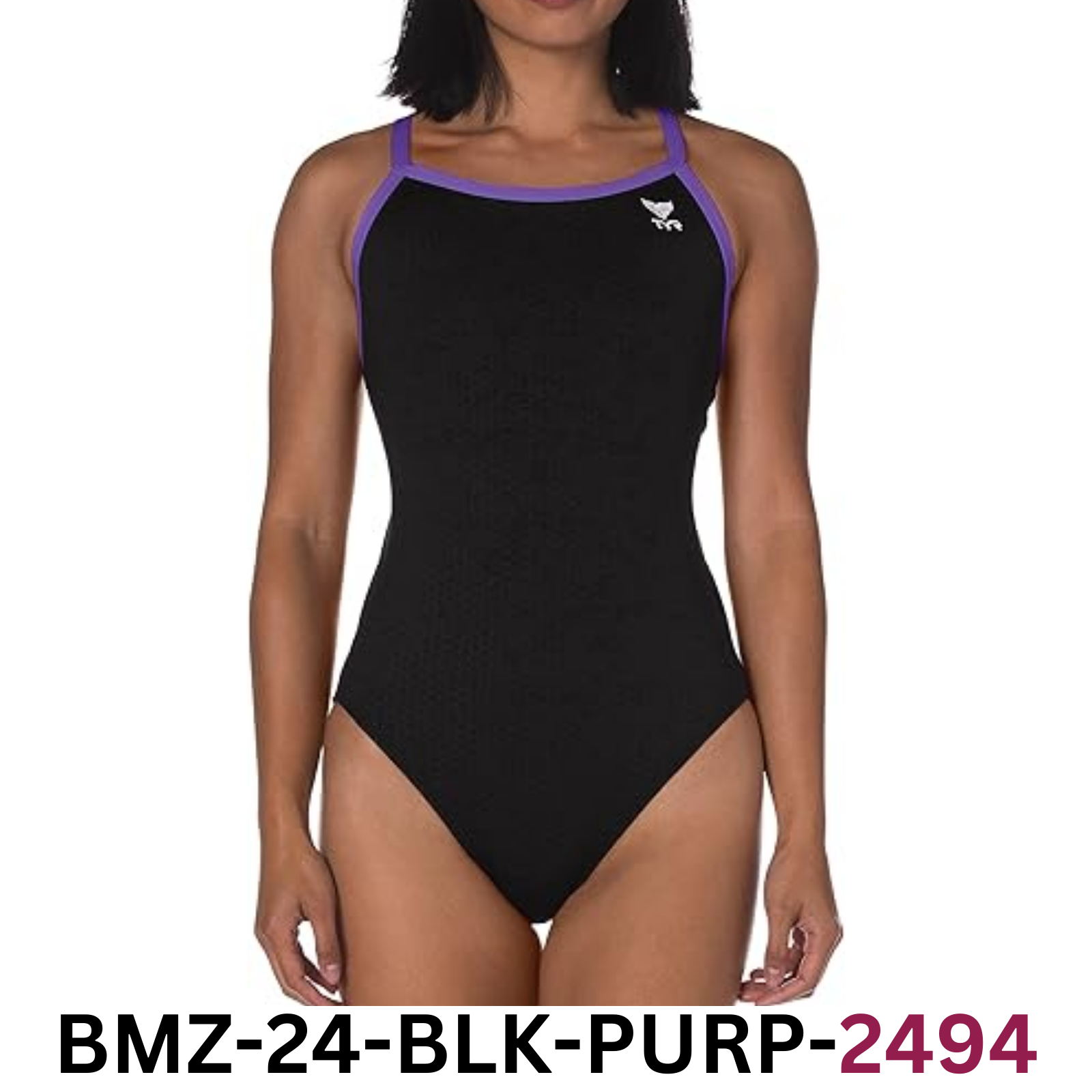 TYR Women's Hexa Diamondfit Swimsuit, Black/Purple, Size 28