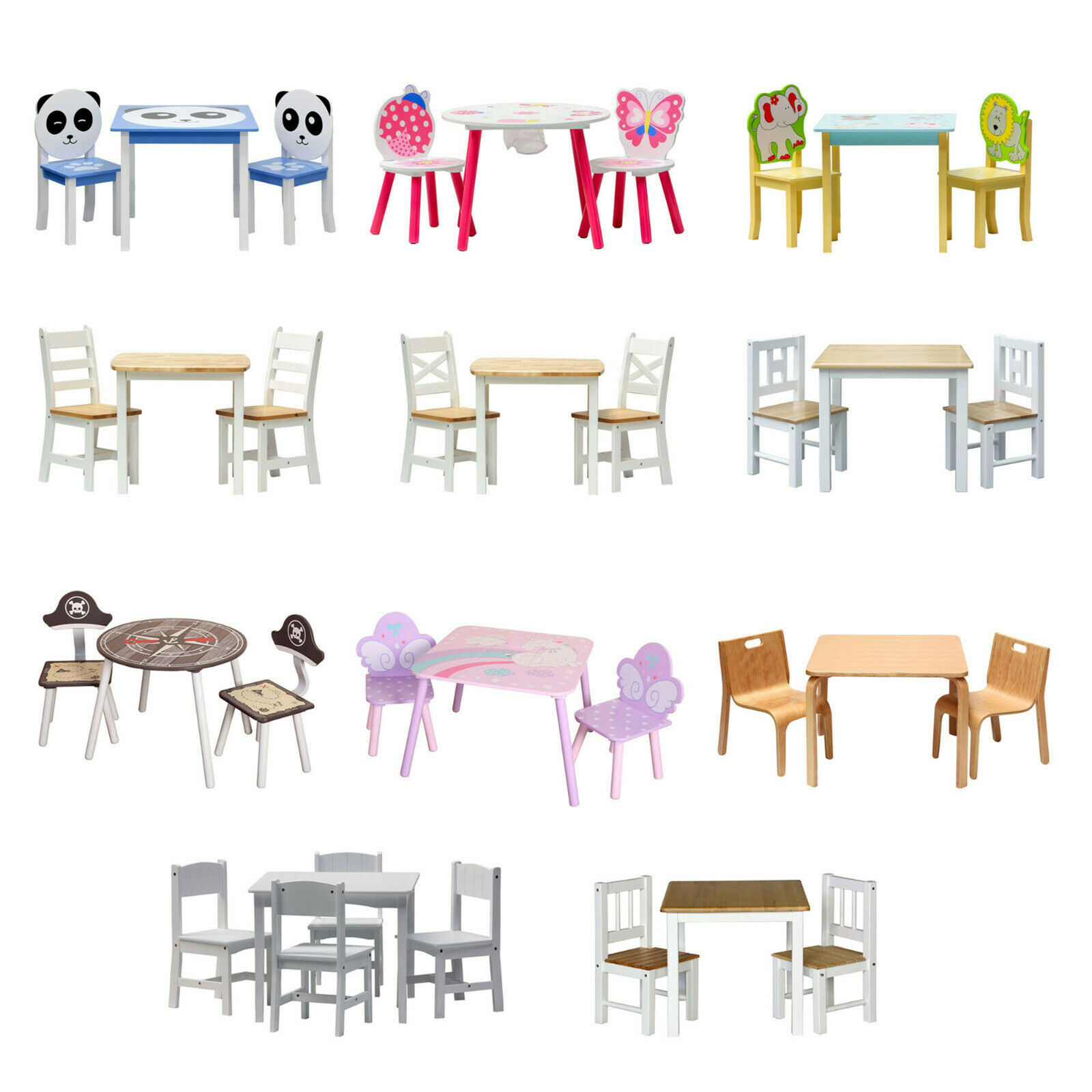 ib style® - Kindersitzgruppe Tischset Kindermöbel Kindertisch Kinderstuhl Holz 