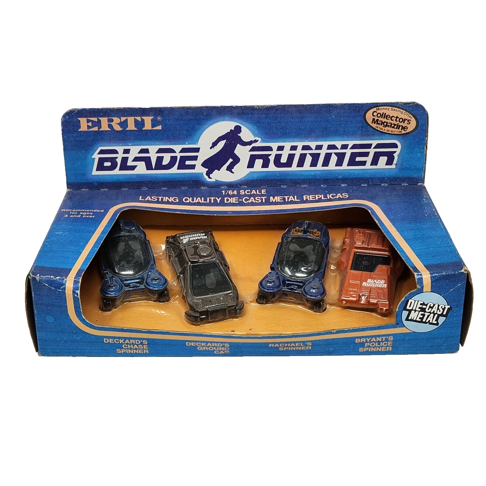 VINTAGE 1982 ERTL BLADE RUNNER DIE CAST METAL REPLICA SET OF 4