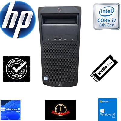 HP Z2 G4 Tower PC COMPUTER Workstation 3.20GHz i7-8700 up to 64GB & 2TB NVME M.2