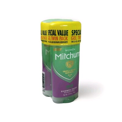 Mitchum Antiperspirant/Deodorant Gel For Women Shower Fresh 3.4 Oz Ea(Twin Pack)