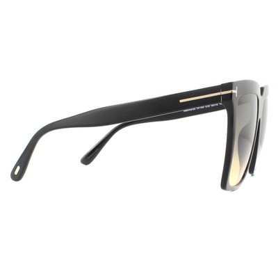 Pre-owned Tom Ford Sunglasses Sabrina 02 Ft0764 01b Shiny Black Gray Smoke Gradient