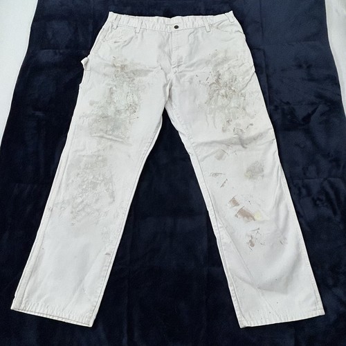 90s Old Dickies × Duron Paint 50years DICKIES - Distressed Paint Splatter White Cropped Painter