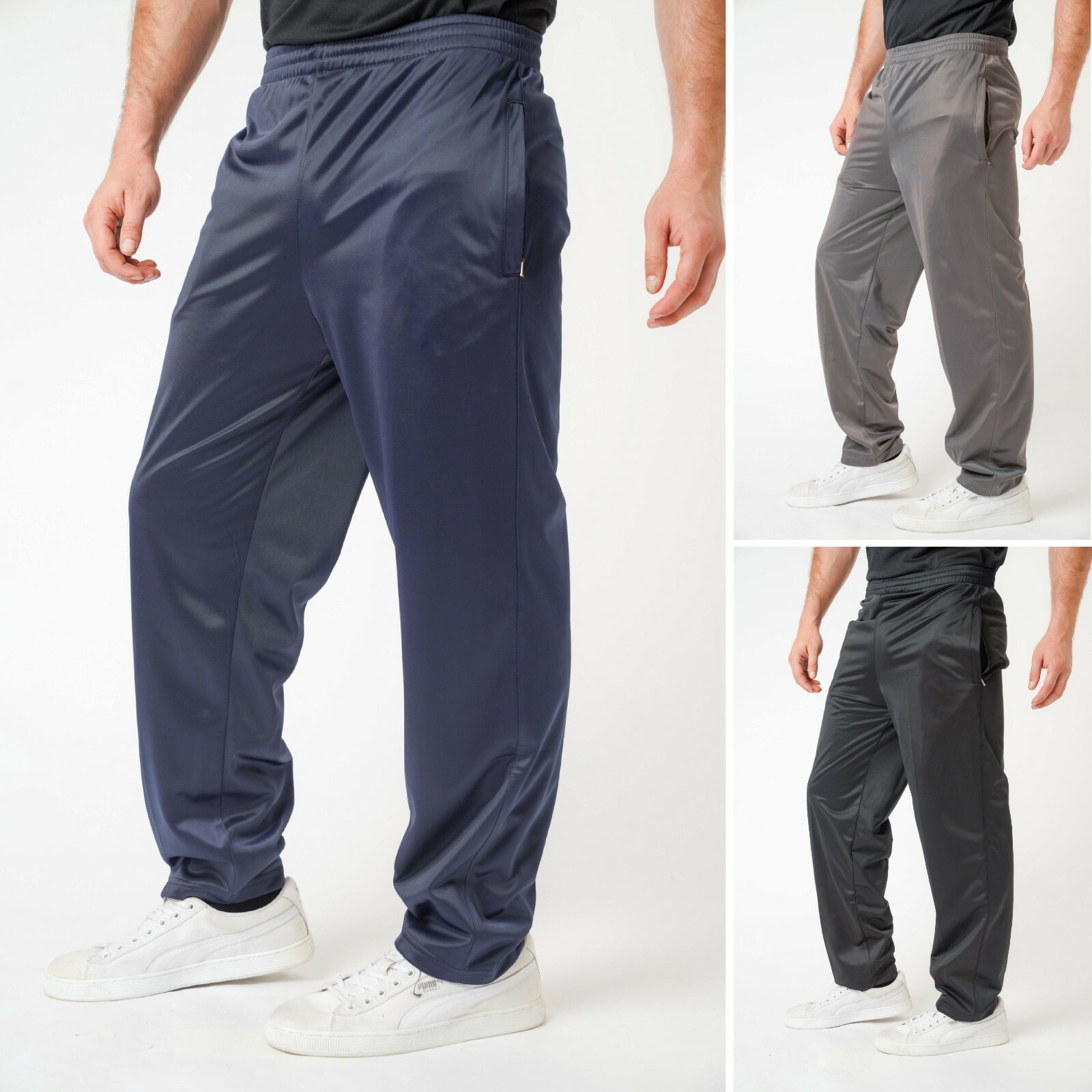 Mens Tracksuit Bottoms Silky Joggers Jogging Plain Sports Pants Trousers M- 5XL | eBay UK