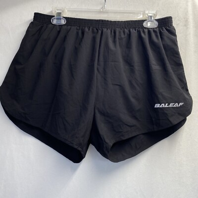 BALEAF Athletic Gym/Running Lined Shorts Women Large Black Elastic Waist New