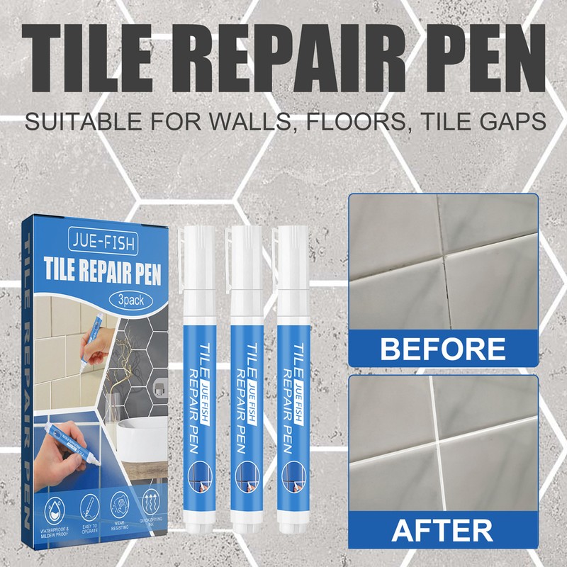 3Pcs Grout Pen Marker Restores Tiles Floor Repair Wall Tiling Renew Tile Gap