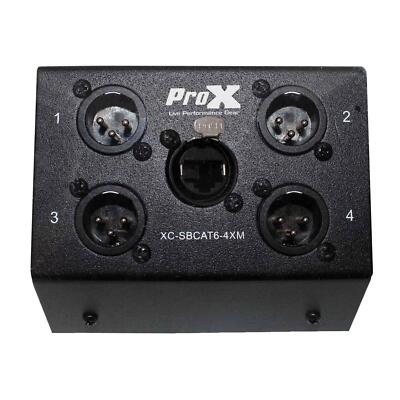 ProX 4 Channel XLR Male over CAT-5/CAT-6 Portable Snake Box [XC-SBCAT6-4XM]