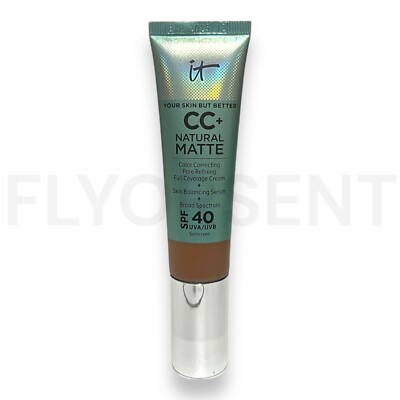 IT COSMETICS ~ CC+ NATURAL MATTE FULL COVERAGE CREAM ~ RICH HONEY ~ 1.08 OZ