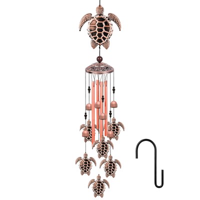 New 33'' Vintage Brown Sea Turtle Animal Wind Chimes Garden Hanging Decor