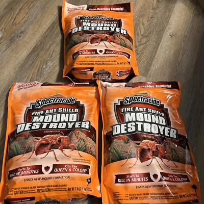 3 bags Spectracide Fire Ant Shield Mound Destroyer Granules 7lb EA