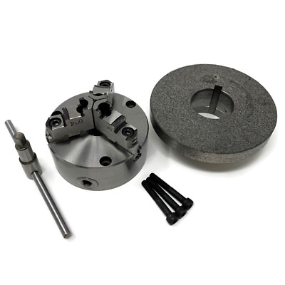 5'' 3-JAW SELF-CENTERING lathe CHUCK top bottom jaws L00 adapter  #0503A-FM