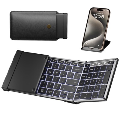 ProtoArc Backlit Foldable Keyboard, XK01 Plus Folding Portable Bluetooth Keyb...