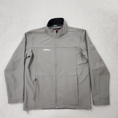 Rossignol Jacket Mens Extra Large Gray Wind Lake Placid Softshell Logo Outdoor