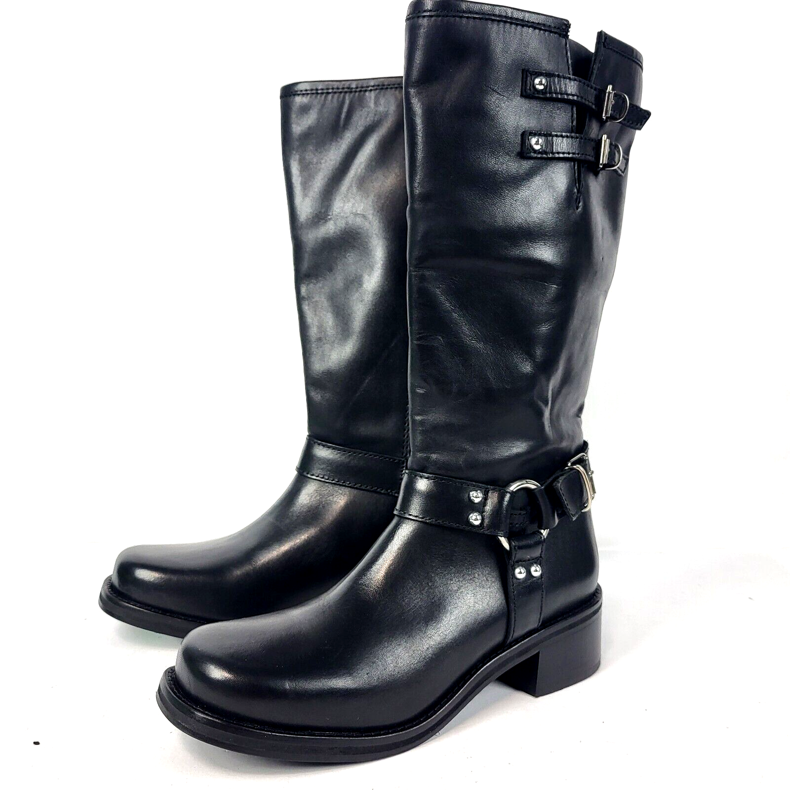 Steve Madden Bryanna Woman's Moto Boot Leather black Size 10