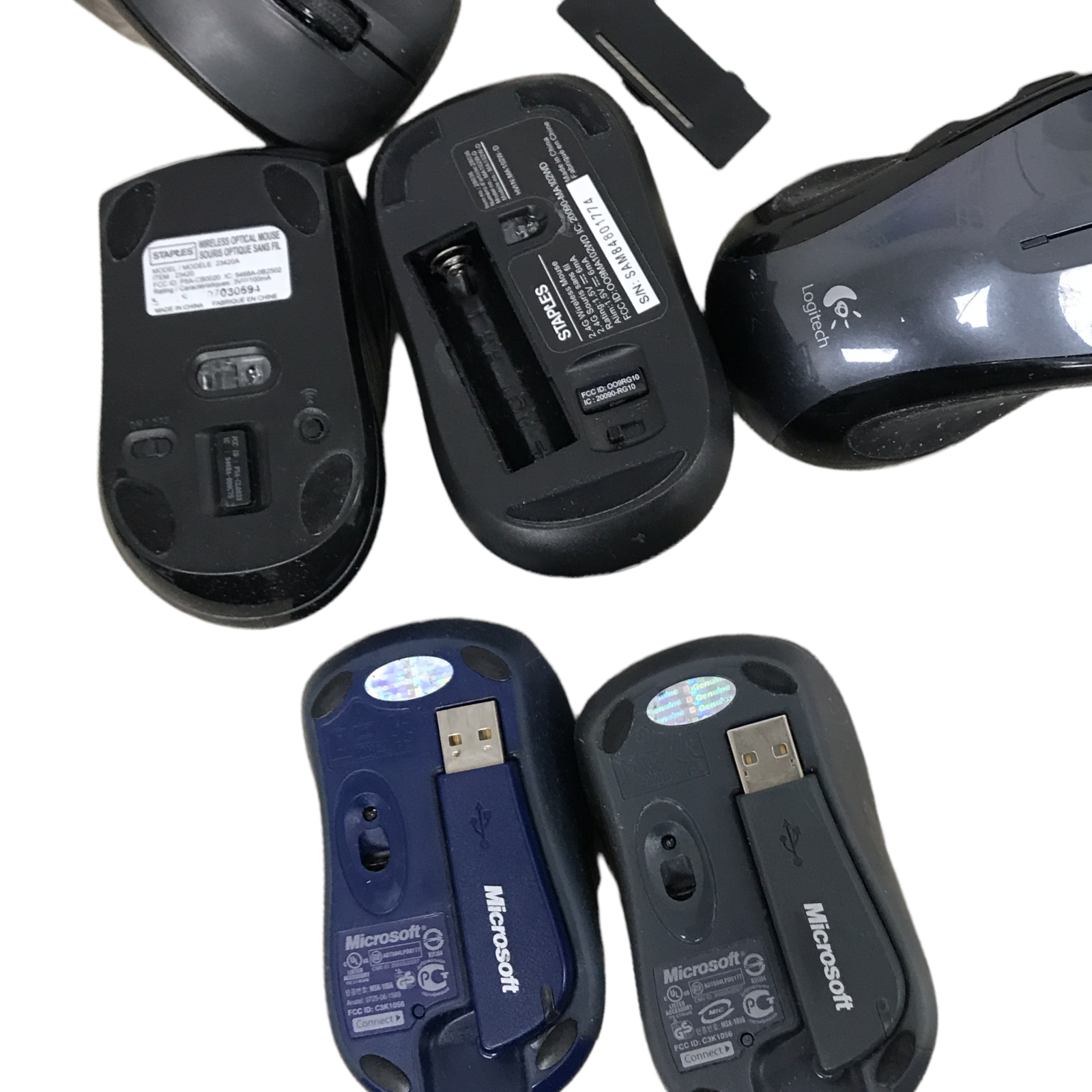 10x Wireless Mice Logitech Microsoft Staples w/ USB Dongle