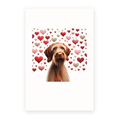 DistinctInk Valentine's Day Greeting Card - Wirehaired Vizsla