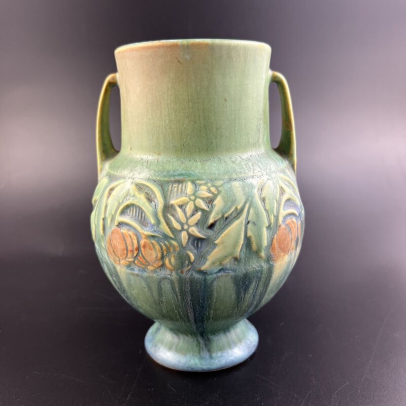 Roseville Pottery Green BANEDA 6" Handled Vase No. 589-6 c.1933