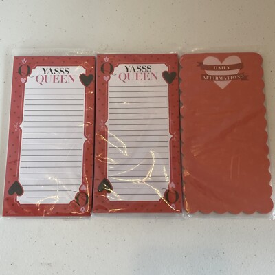 3 Daily Affirmations / Queen Shopping List For Fridge Magnetic Notebook Notepad