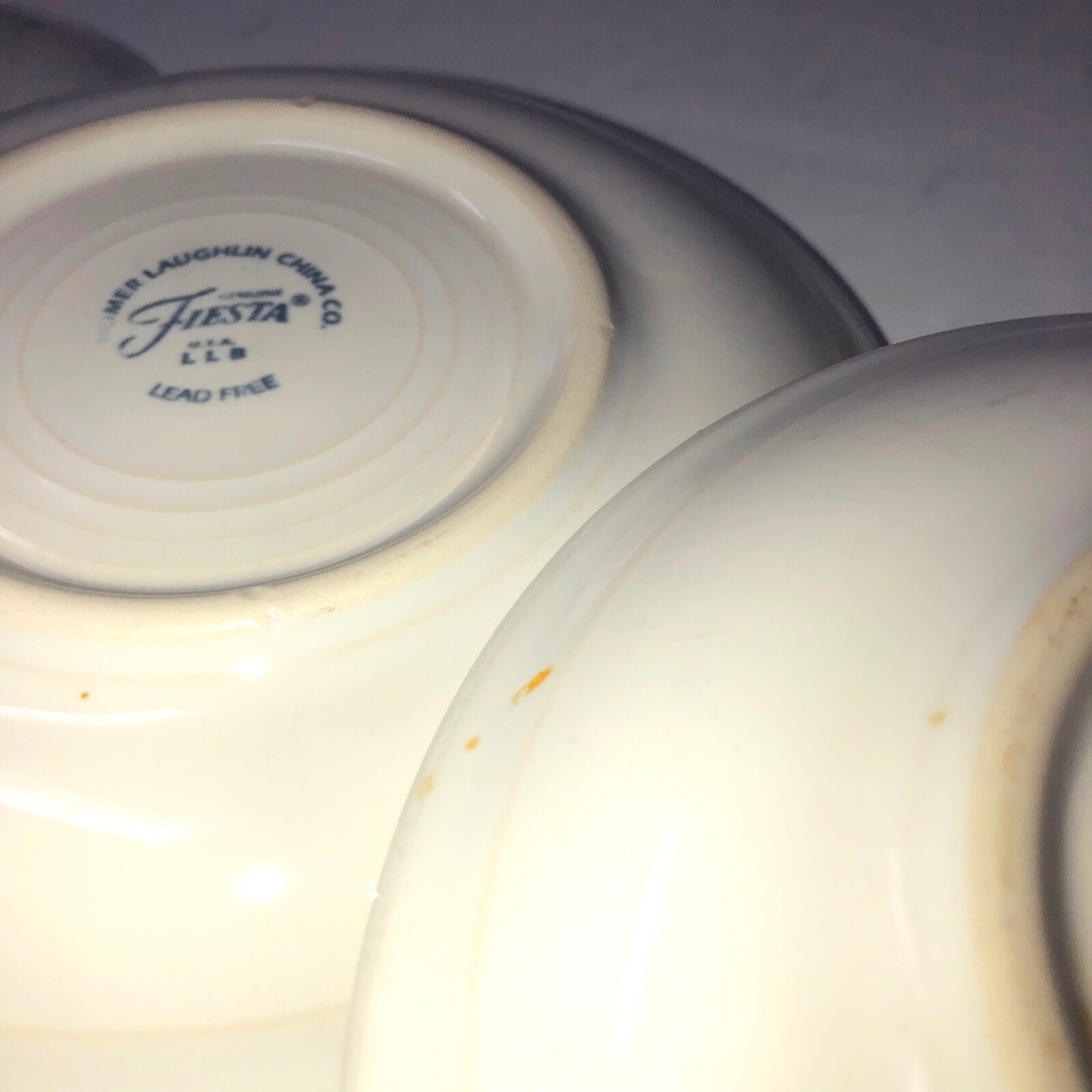 Fiestaware lot of 3 saucer plates white #0470 5 7/8 fits cup 0452