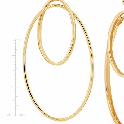 Pre-owned Welry Polished Interlocking Oval Drop Earrings In 14k Yellow Gold