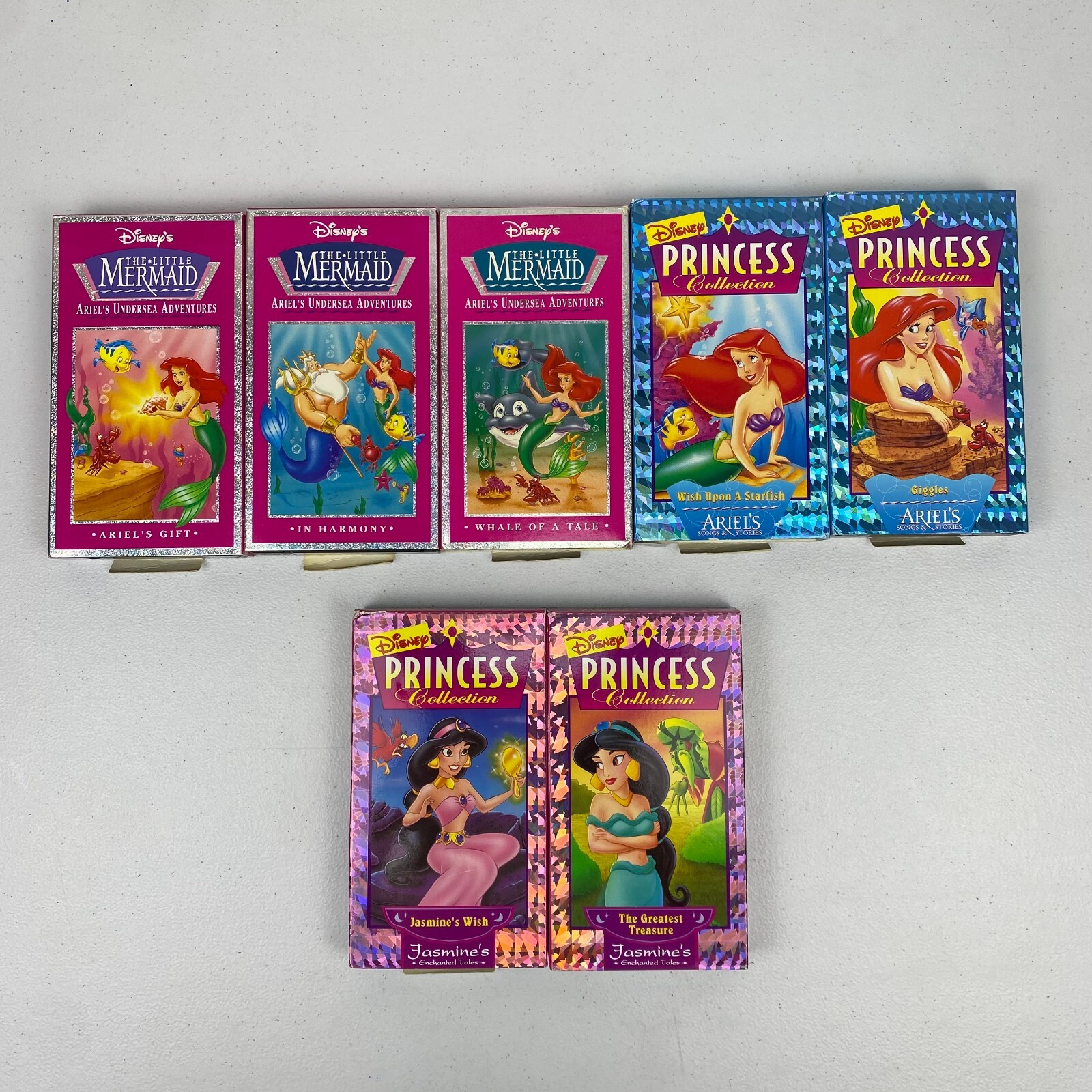 Disney Princess Collection (VHS) Lot Of (7) Jasmine, Ariel