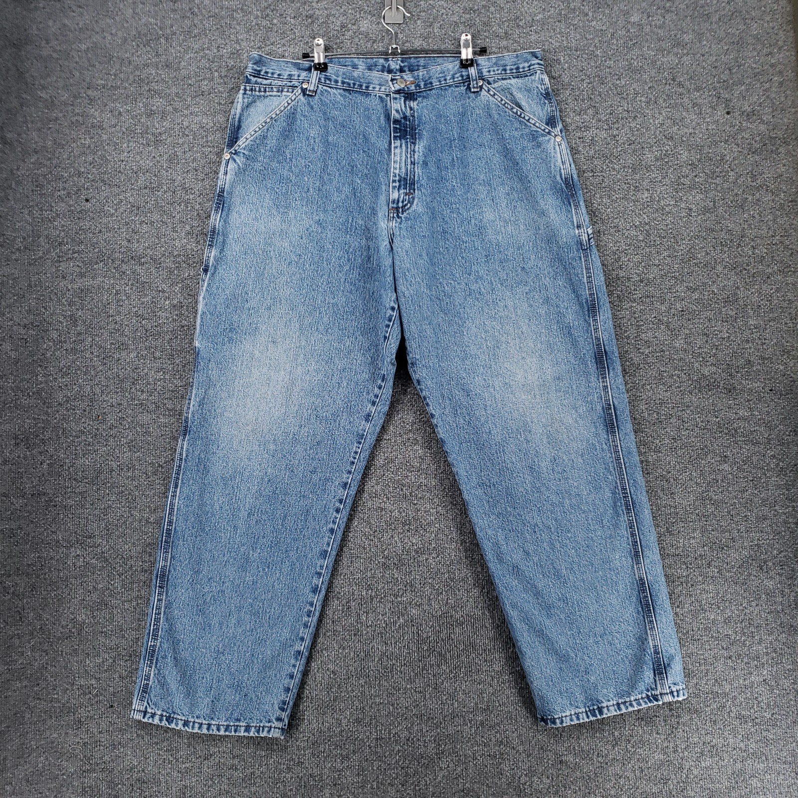 Wrangler Jeans Mens 38x30 Blue Carpenter Relaxed Fit Baggy Straight Leg Workwear