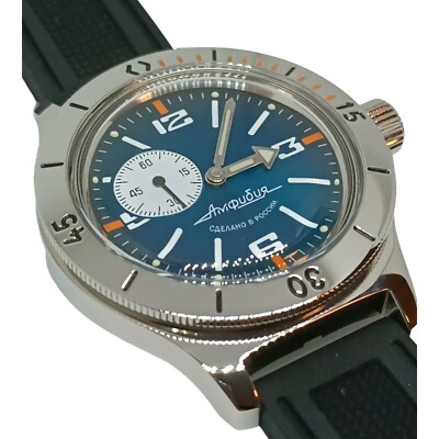 New Vostok Amphibia Custom 12072B Blue Dial  Avtomatic  Watch Diver 20 ATM