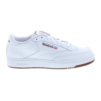 Reebok Club C 85 Mens White Leather Lace Up Lifestyle Sneakers Shoes