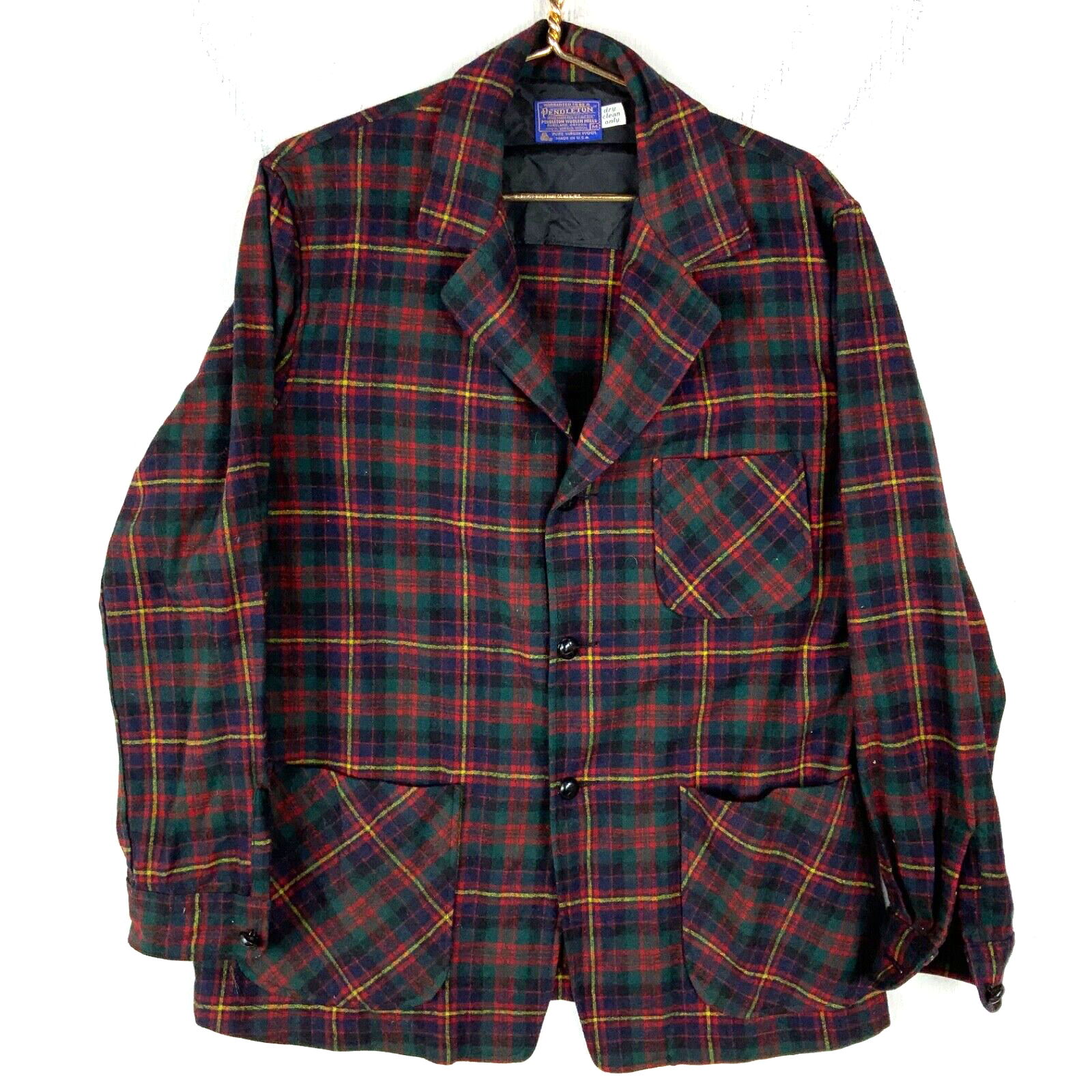Vintage Pendleton Jacket Medium Checkered Long Sleeve Button