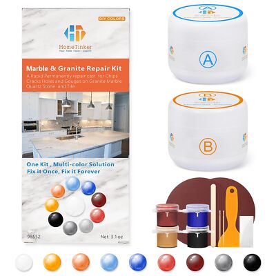 Quartz Tile Granite Marble Countertop Repair Kit (Color Match), Quartz Counte...