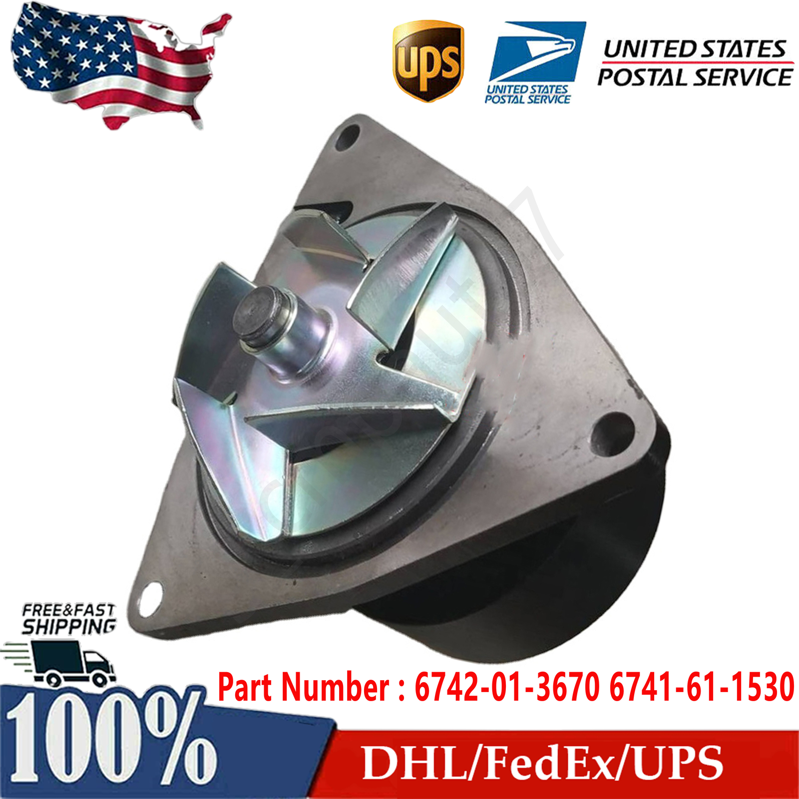 Water Pump 6742-01-3670 6741-61-1530 for Komatsu Engine 6D114