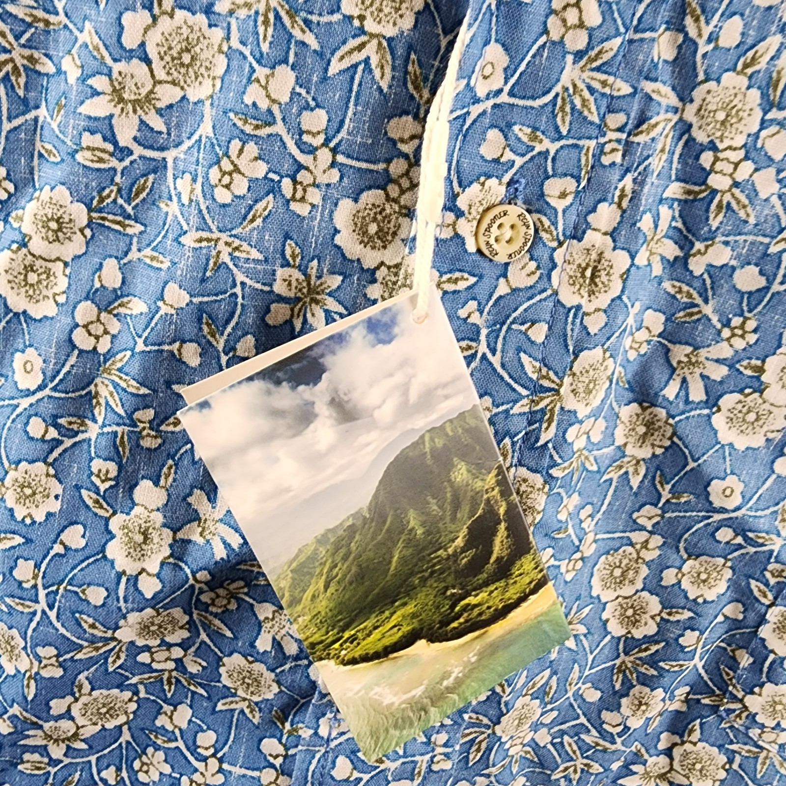 Reyn Spooner Kettle Floral Classic Fit Camp Shirt Men's 3XL Lichen Blue S/S - Picture 7 of 14