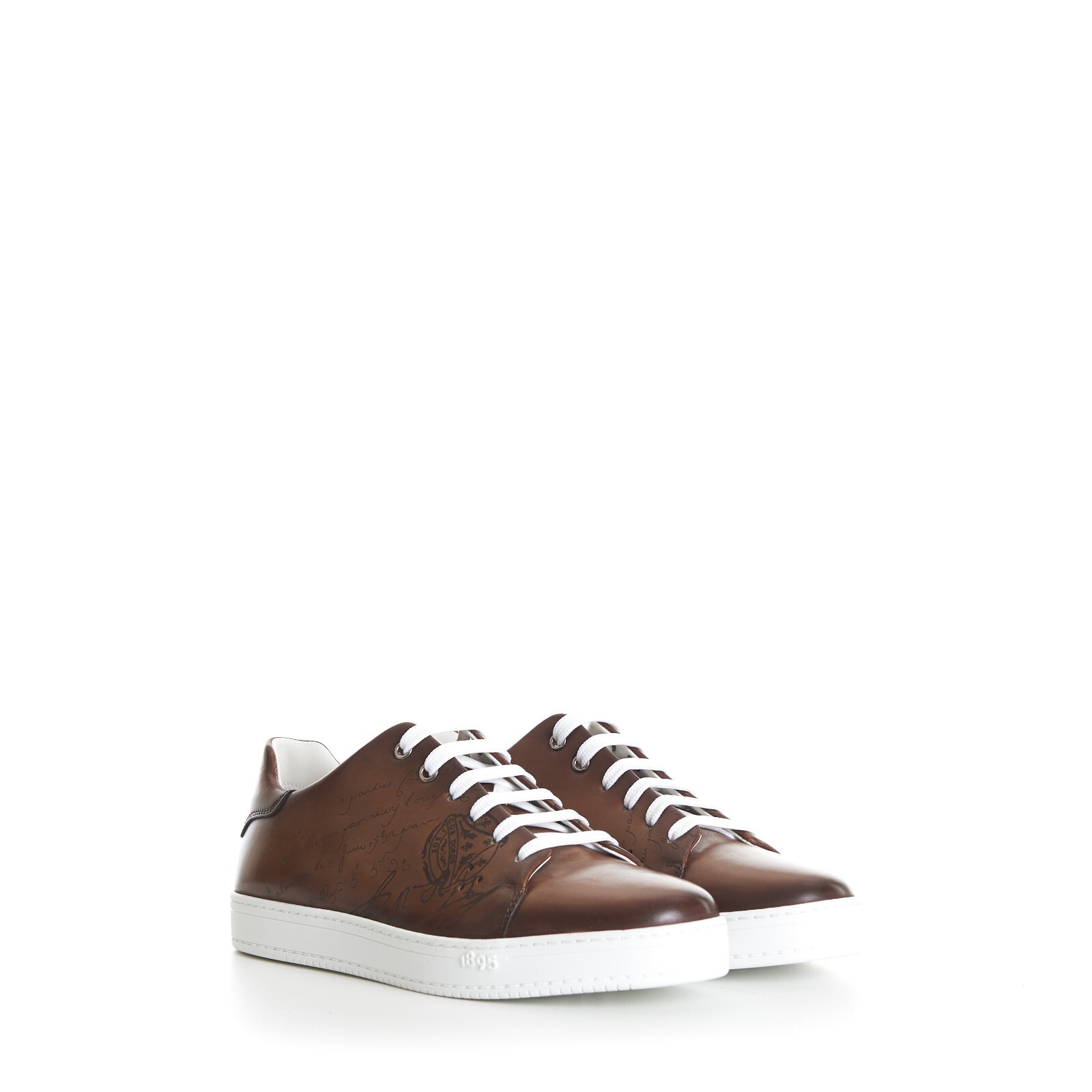 Berluti ブラウン プレイタイム BERLUTI 1595$ Brown Playtime Patina Scritto Leather Low Top