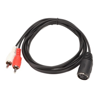 5 Pin DIN Female to 2 RCA Male Cable, 1.5M/4.9Ft Length Adapter Cable, Molded...