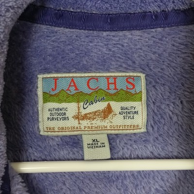 Set of 2 Jachs Cabin Sz XL Mock Neck T Snap Purple Gray Fleece Pullover Sweater