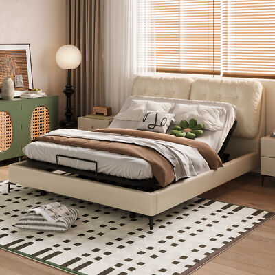 FunniHomi Queen Size Adjustable Bed with Wired Remote and Quiet Durable Motor