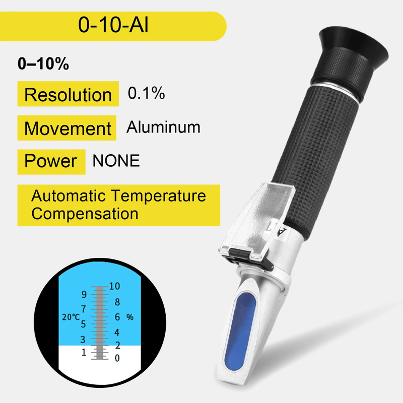 Handheld ATC Refractometer Coolant Concentration Meter Cutting Fluid Tester 0-10