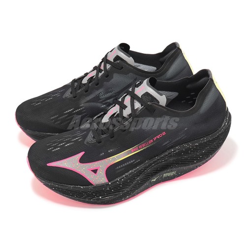 Pre-owned Mizuno Wave Rebellion Pro 2 Black Pink Men Unisex Racing Running U1gd2417-52