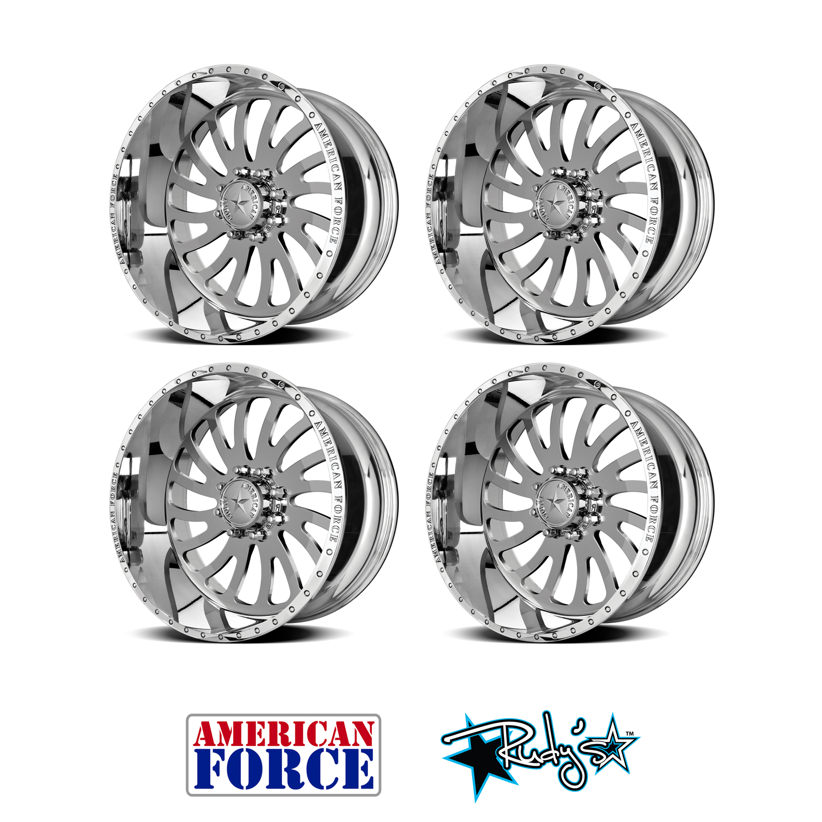 AmericanForceWheel24x14アメリカンフォース 4) 24x12 American Force Polished SS8 Octane Wheels For Chevy