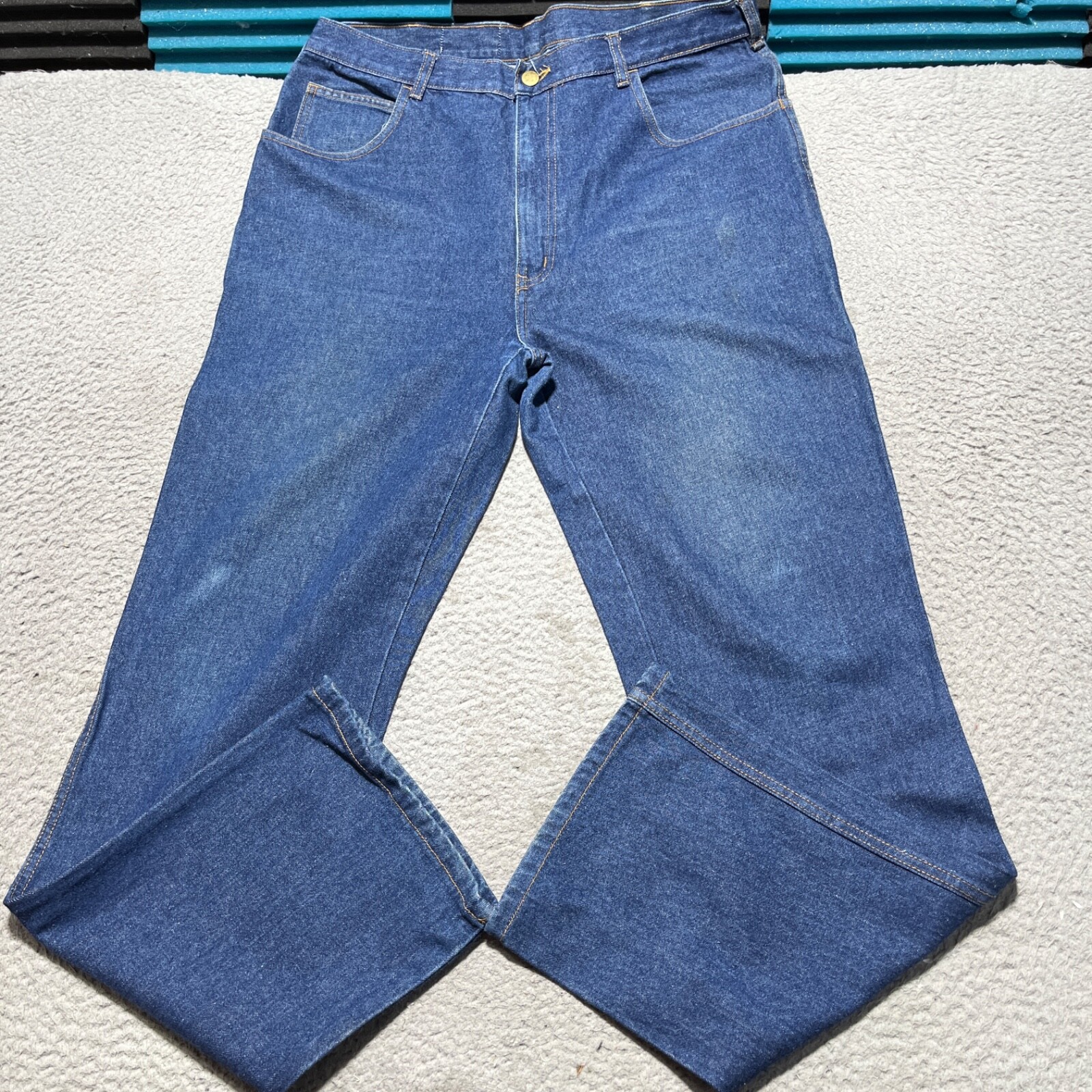 Diamond Double U Vintage Jeans Mens 38x32 Blue Boot Cut High