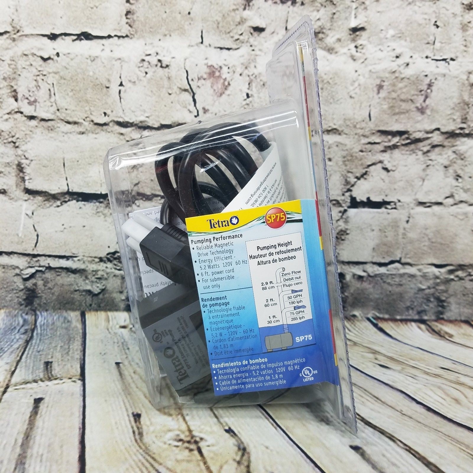 NEW - Tetra SP75 - Submersible Statuary & Fountain Pump 75 GPH (285 lph)