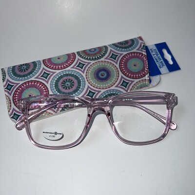 Max Studio +1.50 Reading Glasses  Crystal VIOLET Pretty !