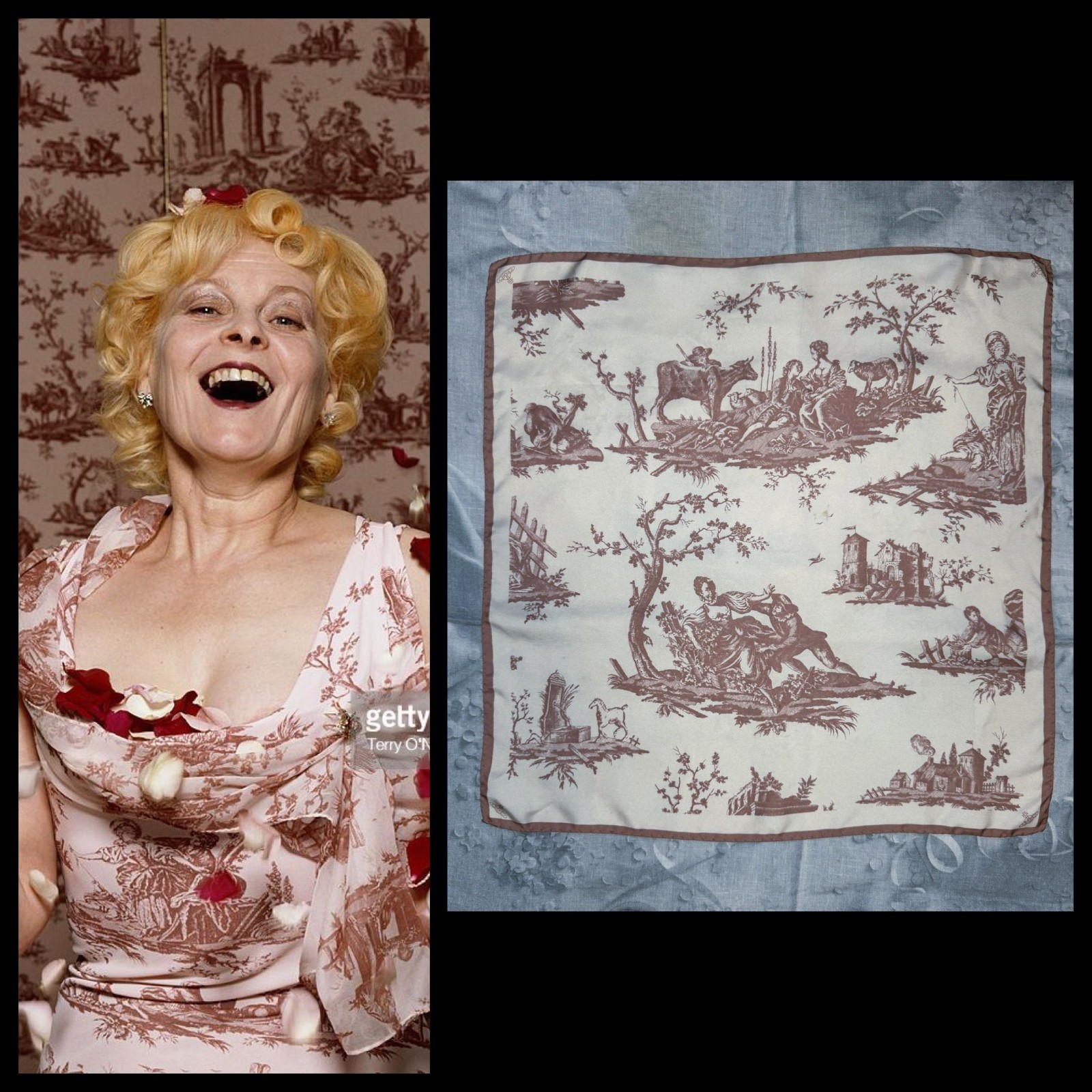 Vivienne Westwood - FW 1996 - Silk Scarf with Toile Print