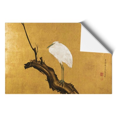 Heron On A Willow Tree Branch Bird Maruyama Okyo Wall Art Print Framed Picture