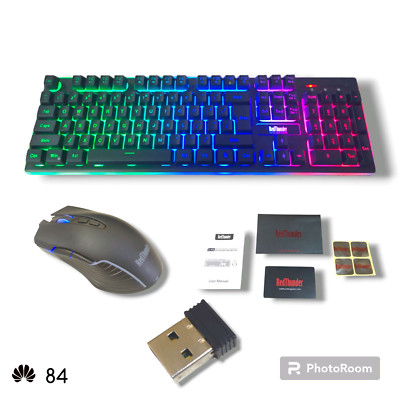 REDTHUNDER K10 Wireless Gaming Keyboard & Mouse Combo (Black)