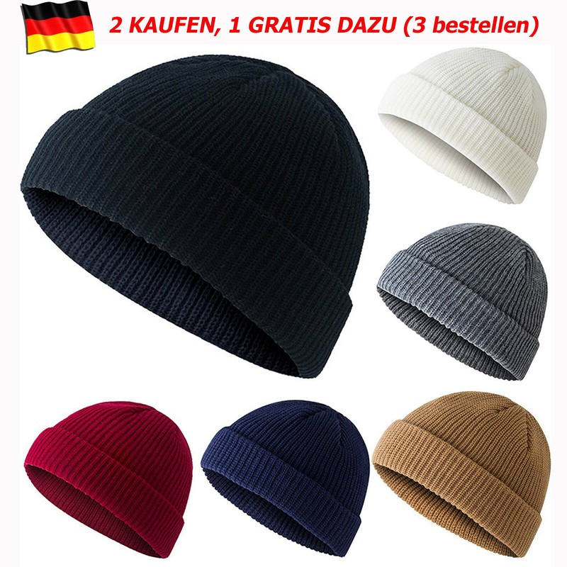 Herren Strickmütze Seemannsmütze Dockercap Dockermütze Fischermütze Beanie Mütze