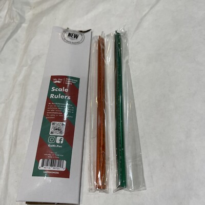 Mr. Pen- Small Architectural Scale Ruler, Alum. 6 Inch, 2 Pack, Green & Orange