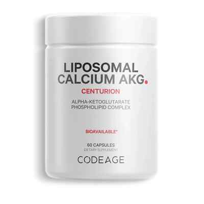 Codeage Liposomal Calcium AKG Alpha Ketoglutarate Caps Phospholipids, 60 ct 7/26