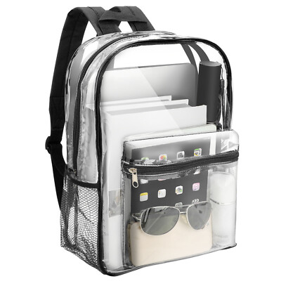Heavy Duty Clear Backpack Waterproof Transparent Sling Bag See Through Book-bag