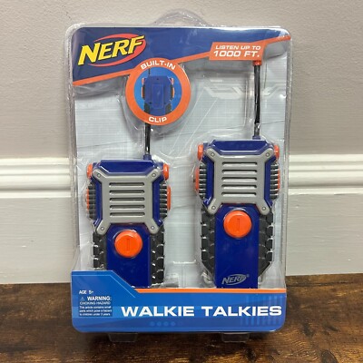 New Nerf Walkie Talkies 1000ft Communication Sport Design Blue 2 Pack